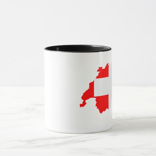 Schweizer Kartenflagge Tasse (Zentrum)