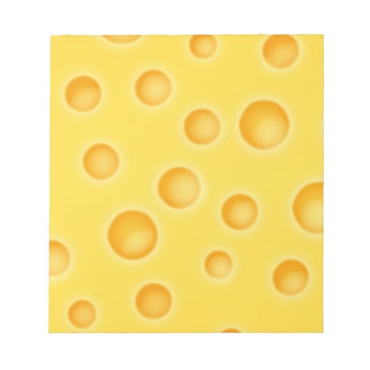 Schweizer Käse Cheesy Texturmuster Notizblock (Vorderseite)