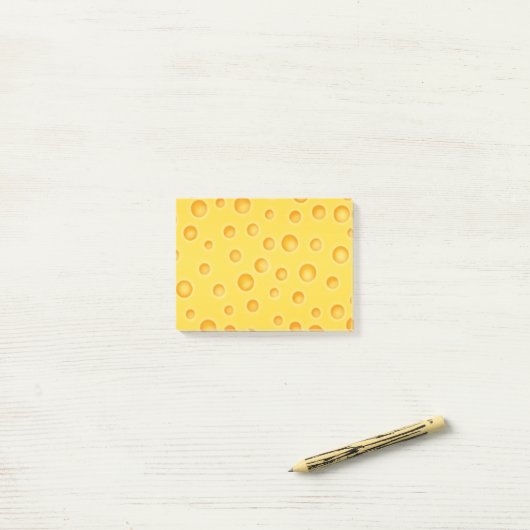Schweizer Käse Cheezy Beschaffenheits-Muster Post-it Klebezettel (Auf Schreibtisch)