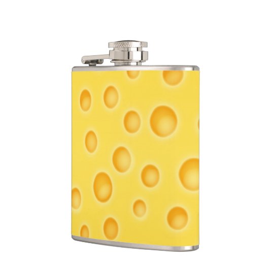 Schweizer Käse Cheezy Texturmuster Flachmann (Links)