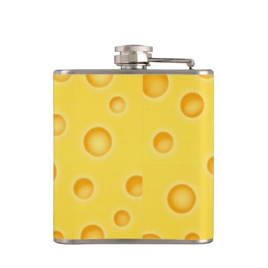 Schweizer Käse Cheezy Texturmuster Flachmann (Rückseite)