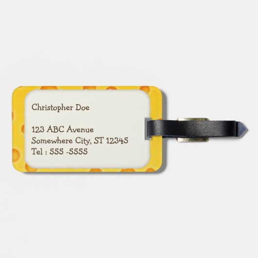 Schweizer Käse Cheezy Texturmuster Gepäckanhänger (Rückseite horizontal)