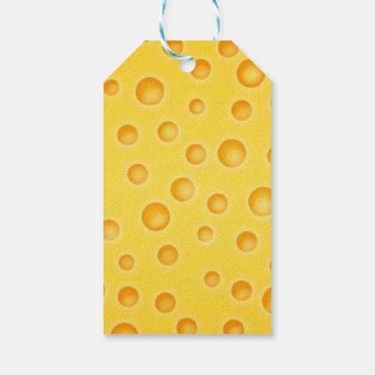 Schweizer Käse Cheezy Texturmuster Geschenkanhänger (Rückseite)