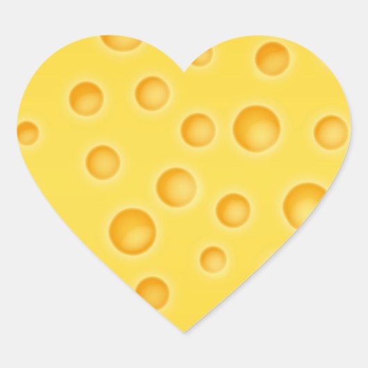 Schweizer Käse Cheezy Texturmuster Herz-Aufkleber (Vorderseite)