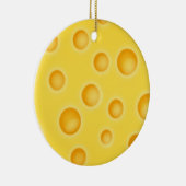 Schweizer Käse Cheezy Texturmuster Keramik Ornament (Rechts)
