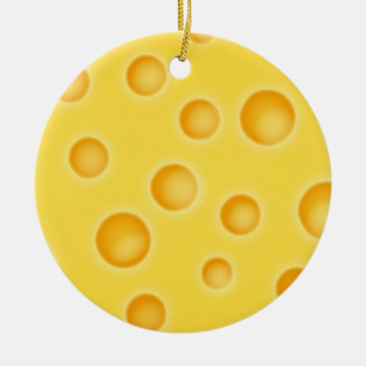 Schweizer Käse Cheezy Texturmuster Keramik Ornament (Vorne)