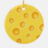Schweizer Käse Cheezy Texturmuster Keramik Ornament (Hinten)