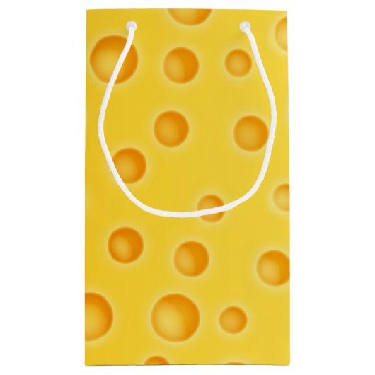 Schweizer Käse Cheezy Texturmuster Kleine Geschenktüte (Rückseite)