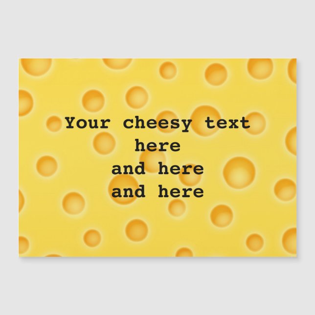 Schweizer Käse Cheezy Texturmuster Magnetkarte (Vorderseite)