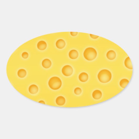 Schweizer Käse Cheezy Texturmuster Ovaler Aufkleber (Vorderseite)