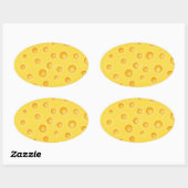 Schweizer Käse Cheezy Texturmuster Ovaler Aufkleber (Blatt)