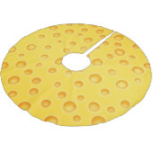 Schweizer Käse Cheezy Texturmuster Polyester Weihnachtsbaumdecke (Schrägansicht)