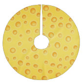 Schweizer Käse Cheezy Texturmuster Polyester Weihnachtsbaumdecke (Vorderseite)