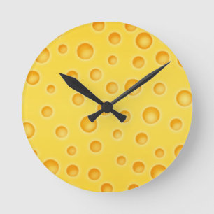 Schweizer Käse Cheezy Texturmuster Runde Wanduhr