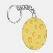 Schweizer Käse Cheezy Texturmuster Schlüsselanhänger (Vorderseite links)