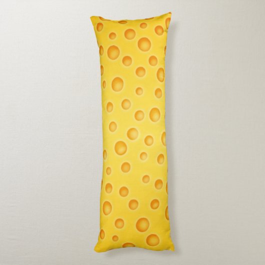 Schweizer Käse Cheezy Texturmuster Seitenschläferkissen (Rückseite (Vertikal))
