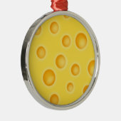Schweizer Käse Cheezy Texturmuster Silbernes Ornament (Rechts)