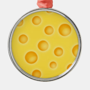 Schweizer Käse Cheezy Texturmuster Silbernes Ornament