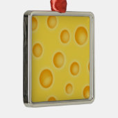 Schweizer Käse Cheezy Texturmuster Silbernes Ornament (Rechts)
