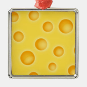Schweizer Käse Cheezy Texturmuster Silbernes Ornament
