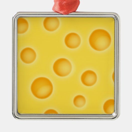 Schweizer Käse Cheezy Texturmuster Silbernes Ornament (Vorne)