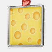 Schweizer Käse Cheezy Texturmuster Silbernes Ornament (Links)