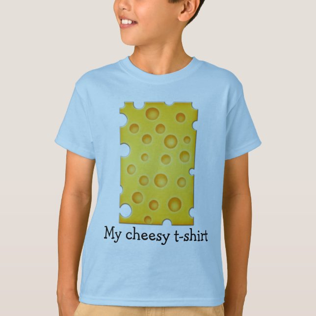Schweizer Käse Cheezy Texturmuster T-Shirt (Vorderseite)
