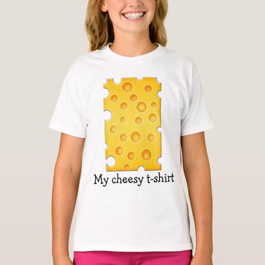 Schweizer Käse Cheezy Texturmuster T-Shirt (Vorderseite)