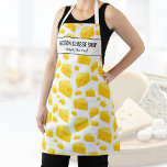 Schweizer Käse Ihren Shop-Koch mit eigenem Namen h Schürze<br><div class="desc">Spaß Schürze mit einem gelben Käsegeflecht und zwei Textzeilen. Fügen Sie den Namen einer Person, den Namen des Käsehauses oder des Restaurants, den Namen des Cafés oder des Shops hinzu oder löschen Sie den Text und das Rechteck und verwenden Sie einfach das Muster. Ideal für aufstrebende Koch, Käsefreunde, Party, besondere...</div>