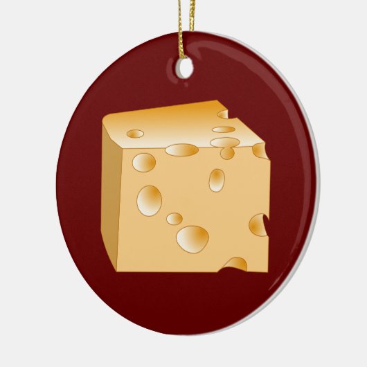 Schweizer Käse Keramik Ornament (Links)
