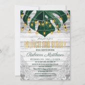 Schweizer Käse Leaf String Lights Lace Brunch Bubb Einladung (Vorderseite)