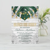 Schweizer Käse Leaf String Lights Lace Brunch Bubb Einladung (Stehend Vorderseite)