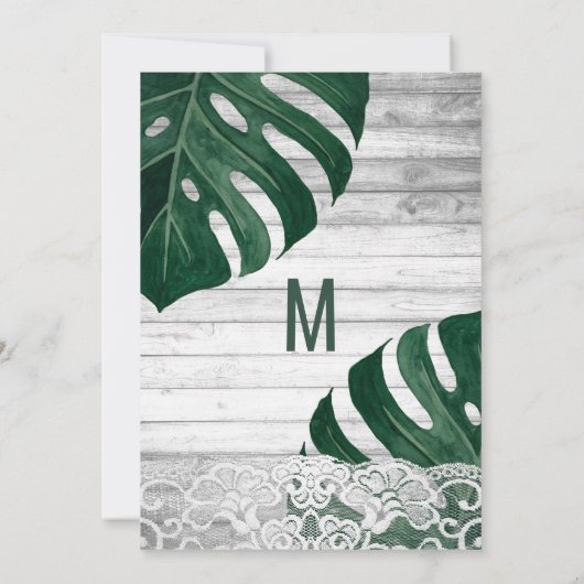 Schweizer Käse Leaf String Lights Lace Gold Geburt Einladung (Rückseite)