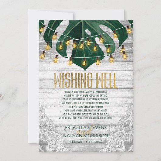 Schweizer Käse Leaf String Lights Lace will gut Einladung (Vorderseite)