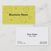 Schweizer Käse-Schwarz-Hintergrund Visitenkarte (Vorne/Hinten)