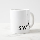 Schweizer Kletter-Minimalist-Seil-Silhouette Jumbo-Tasse (Vorderseite Rechts)