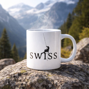 Schweizer Kletter-Minimalist-Seil-Silhouette Jumbo-Tasse