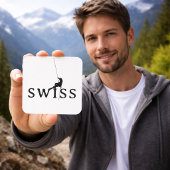 Schweizer Kletter-Minimalist-Silhouettendesign Quadratischer Aufkleber