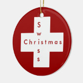 Schweizer Kreuz Keramik Ornament (Links)