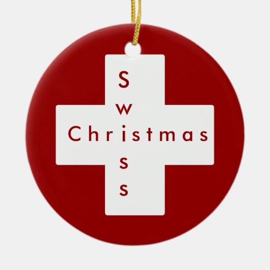 Schweizer Kreuz Keramikornament (Vorne)