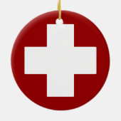 Schweizer Kreuz Keramikornament (Hinten)