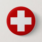 Schweizer Kreuz-Notfall Roundell Button (Vorderseite)