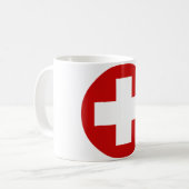 Schweizer Kreuz-Notfall Roundell Kaffeetasse (Vorderseite Links)