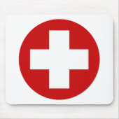 Schweizer Kreuz-Notfall Roundell Mousepad (Vorne)