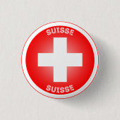 Schweizer Kreuz Suisse Kreisform Button (Vorderseite)