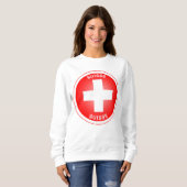 Schweizer Kreuz Suisse Kreisform Sweatshirt (Vorne ganz)