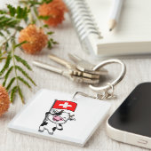 Schweizer Kuh Männer Basic T-Shirt Schlüsselanhänger (Vorderseite rechts)