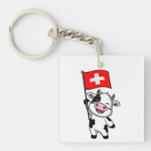 Schweizer Kuh Männer Basic T-Shirt Schlüsselanhänger (Vorderseite)