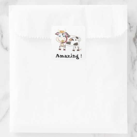 Schweizer Kuhprämie Quadratischer Aufkleber (Tasche)