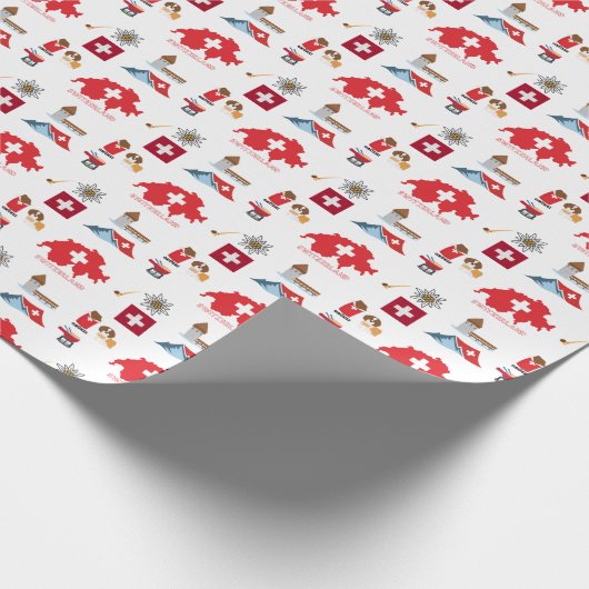 Schweizer Kultur - Icons Geschenkpapier (Ecke)